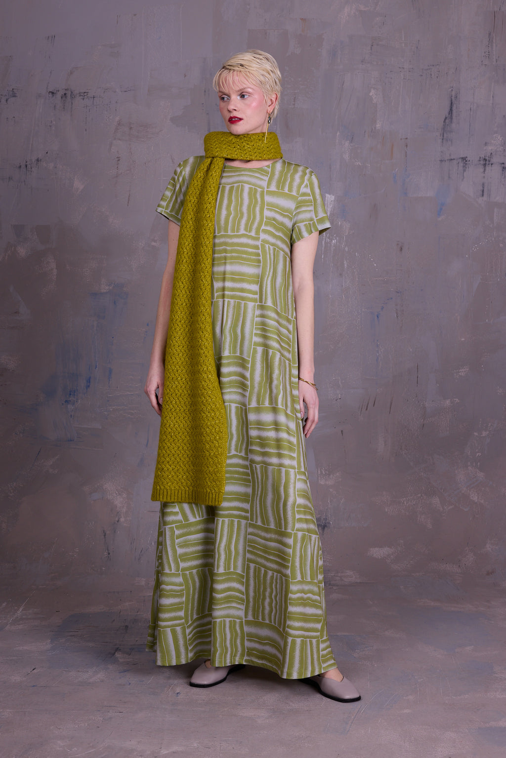 Ciska jurk in lemon grass wovens