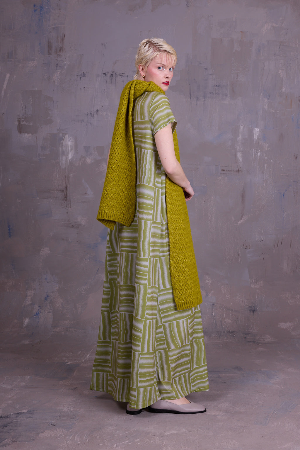 Ciska jurk in lemon grass wovens