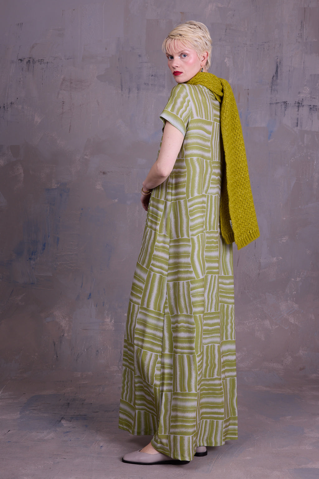 Ciska jurk in lemon grass wovens