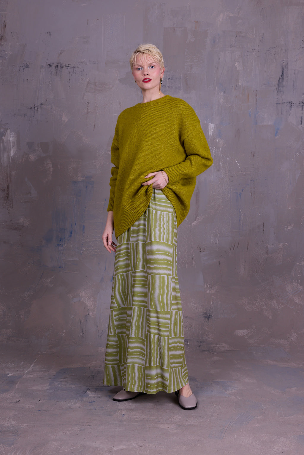Ciska jurk in lemon grass wovens