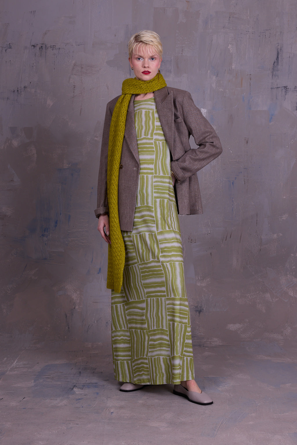 Ciska jurk in lemon grass wovens