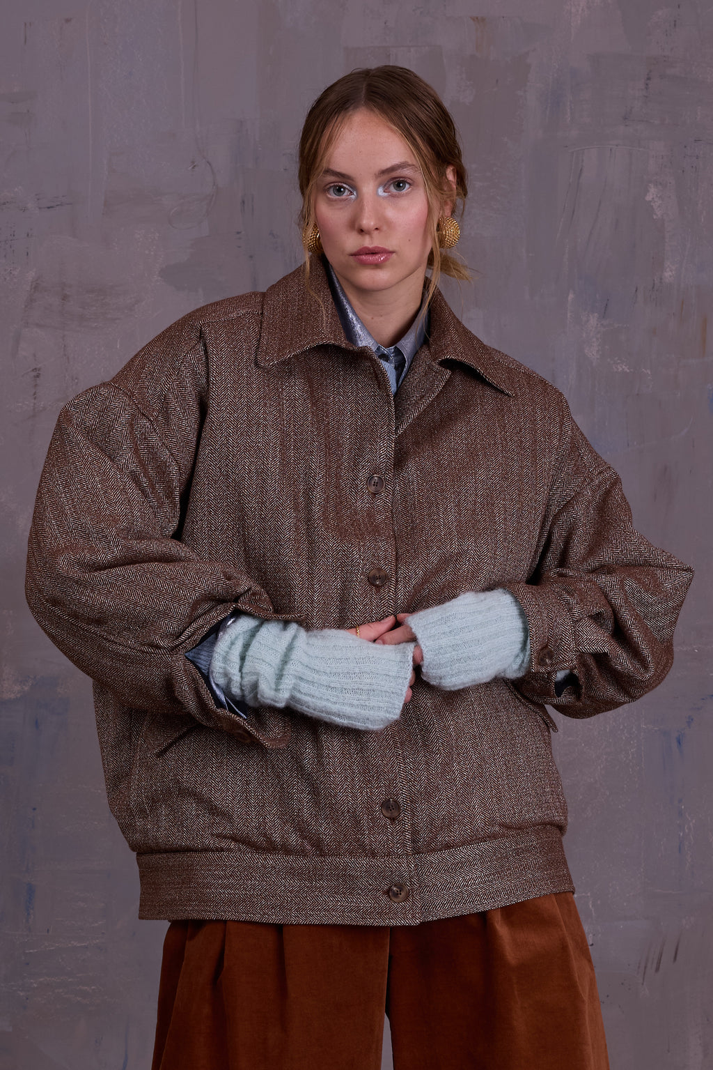 Gerrit jacket in coconut herringbone