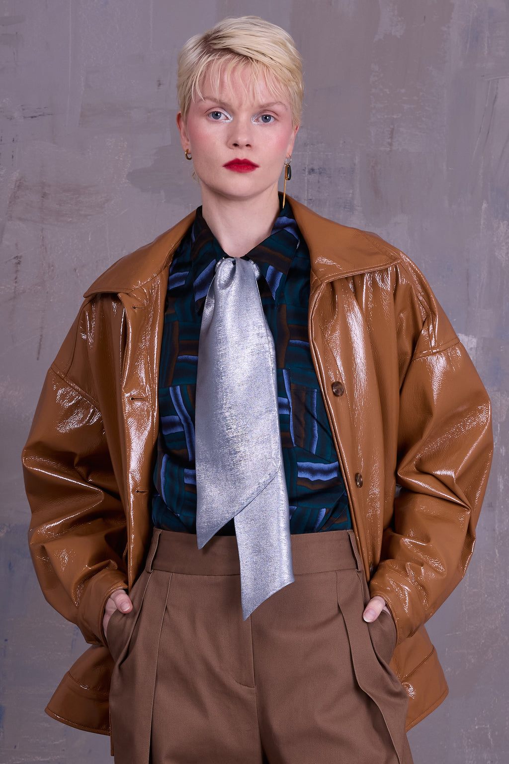 Gerrit jasje in camel faux leather