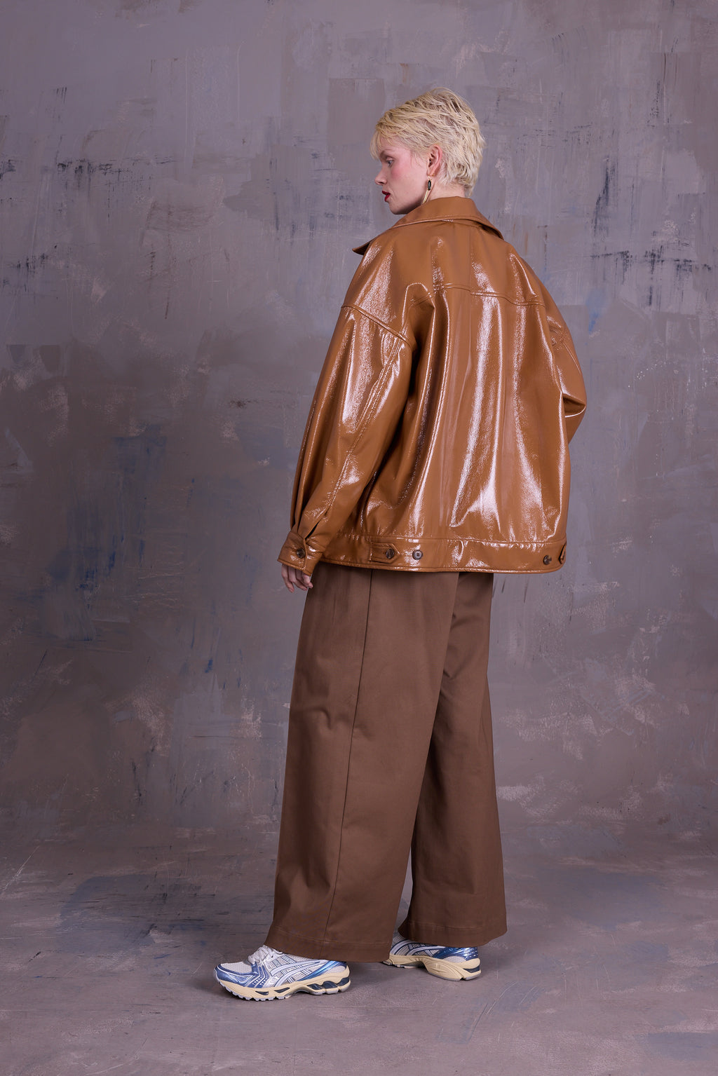 Gerrit jasje in camel faux leather
