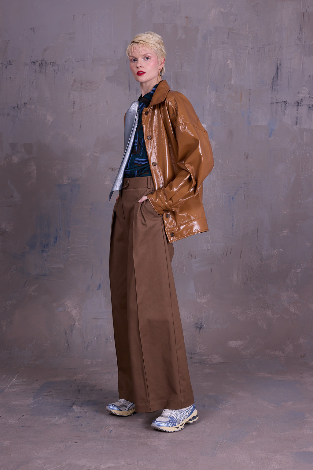 Gerrit jasje in camel faux leather
