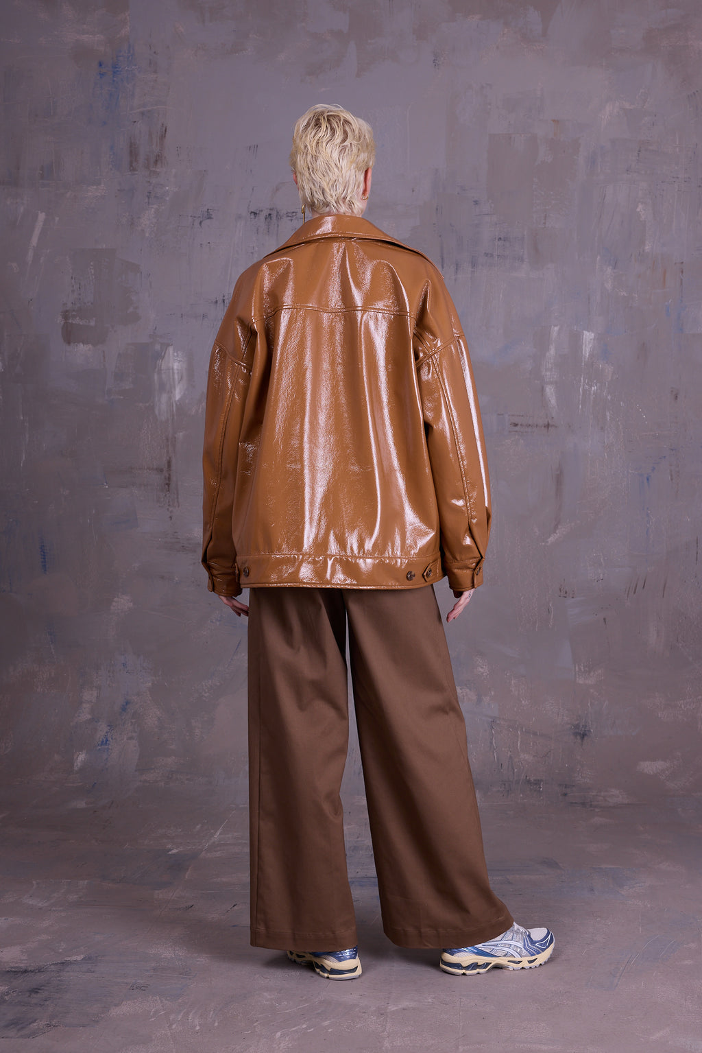 Gerrit jasje in camel faux leather