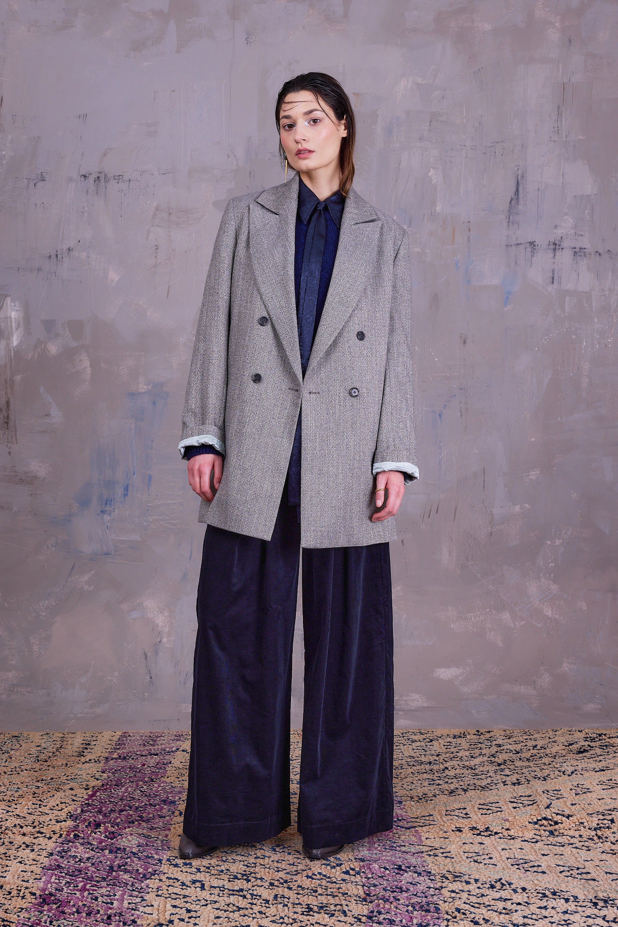 Gaspar jas in grey herringbone