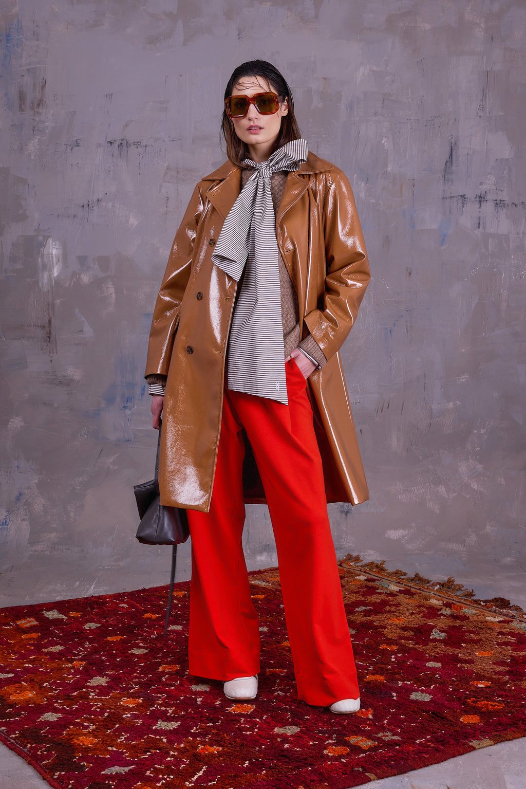 Gianni jas in camel faux leather