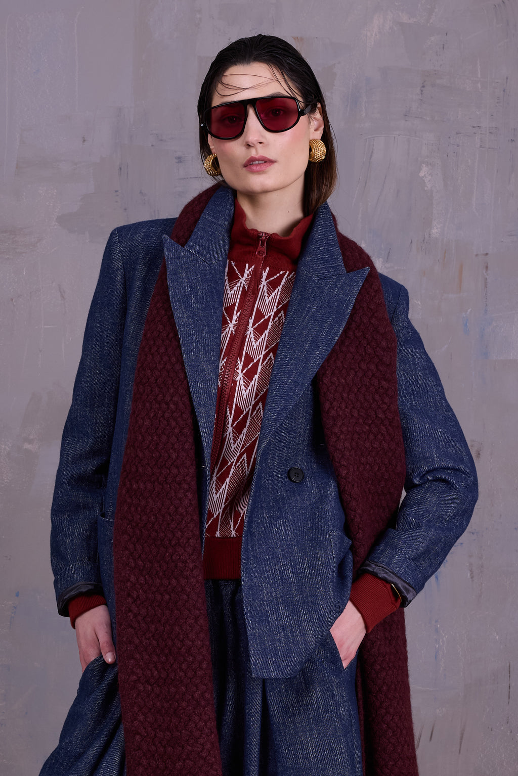 Davos blazer in denim gabardine