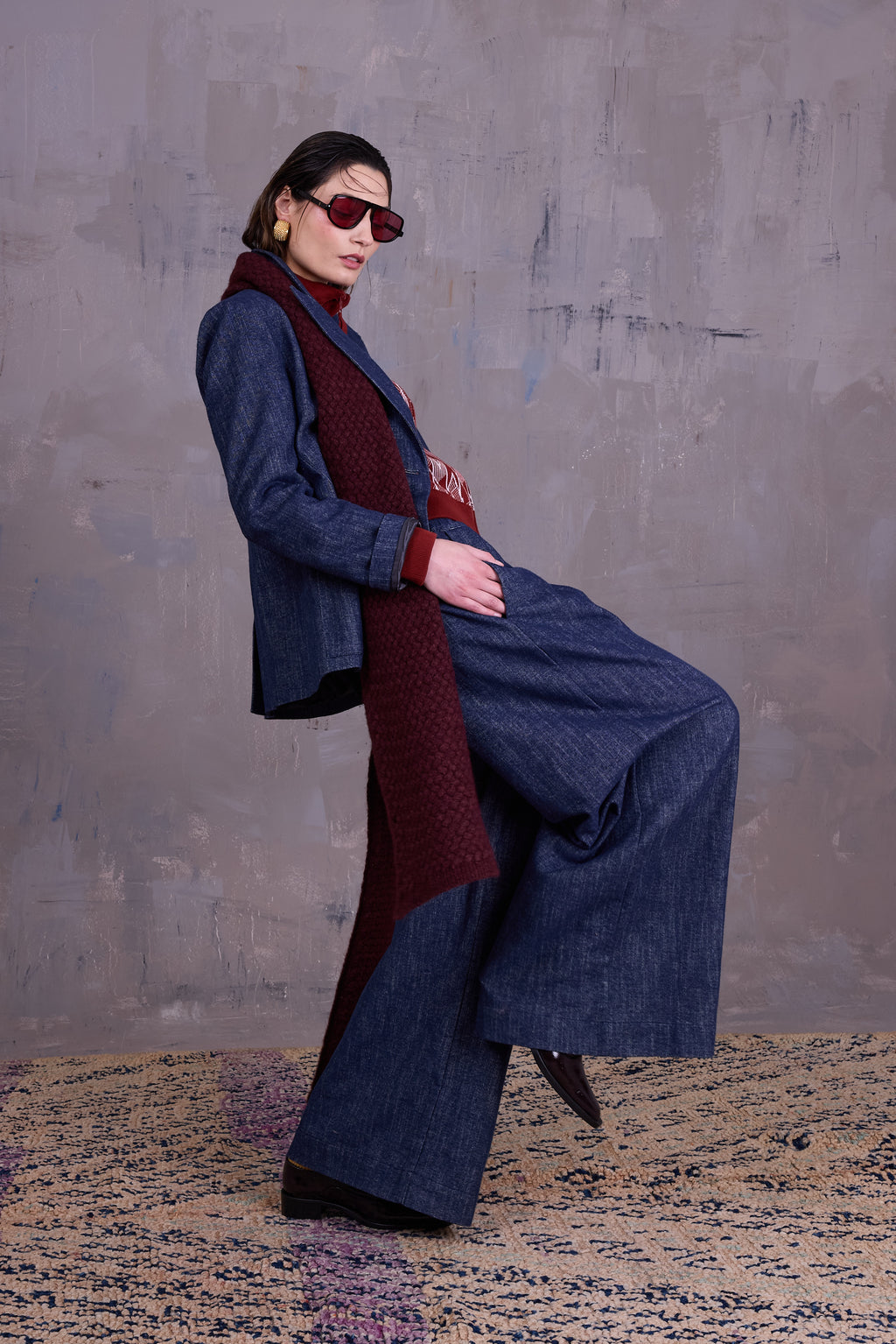 Davos blazer in denim gabardine