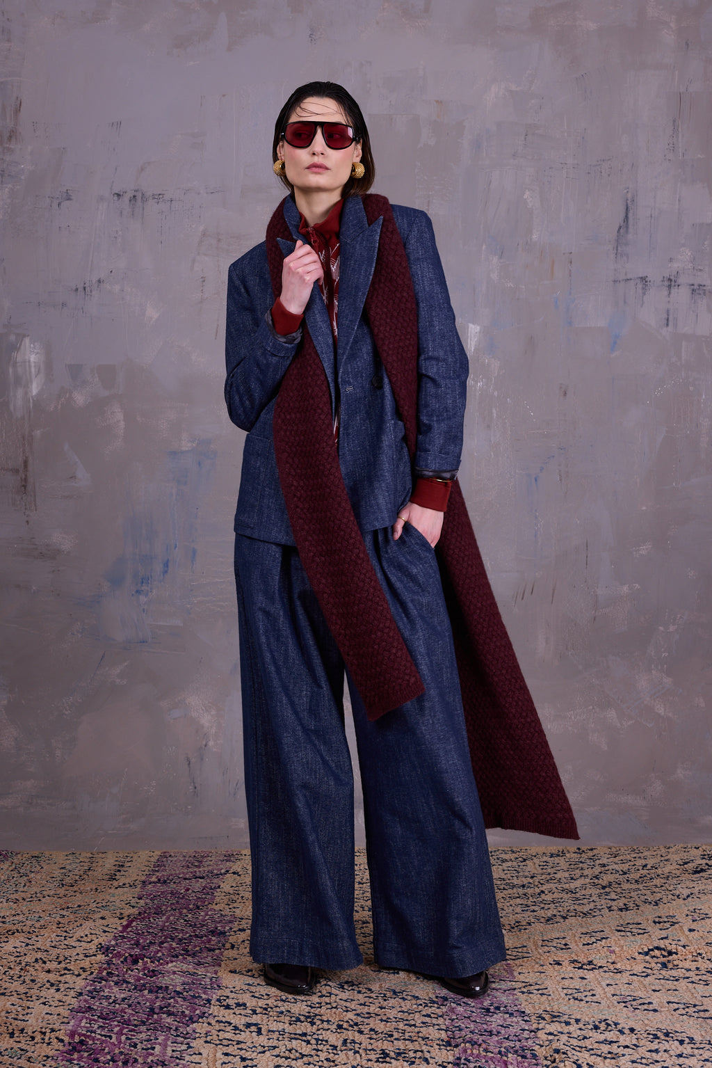 Davos blazer in denim gabardine