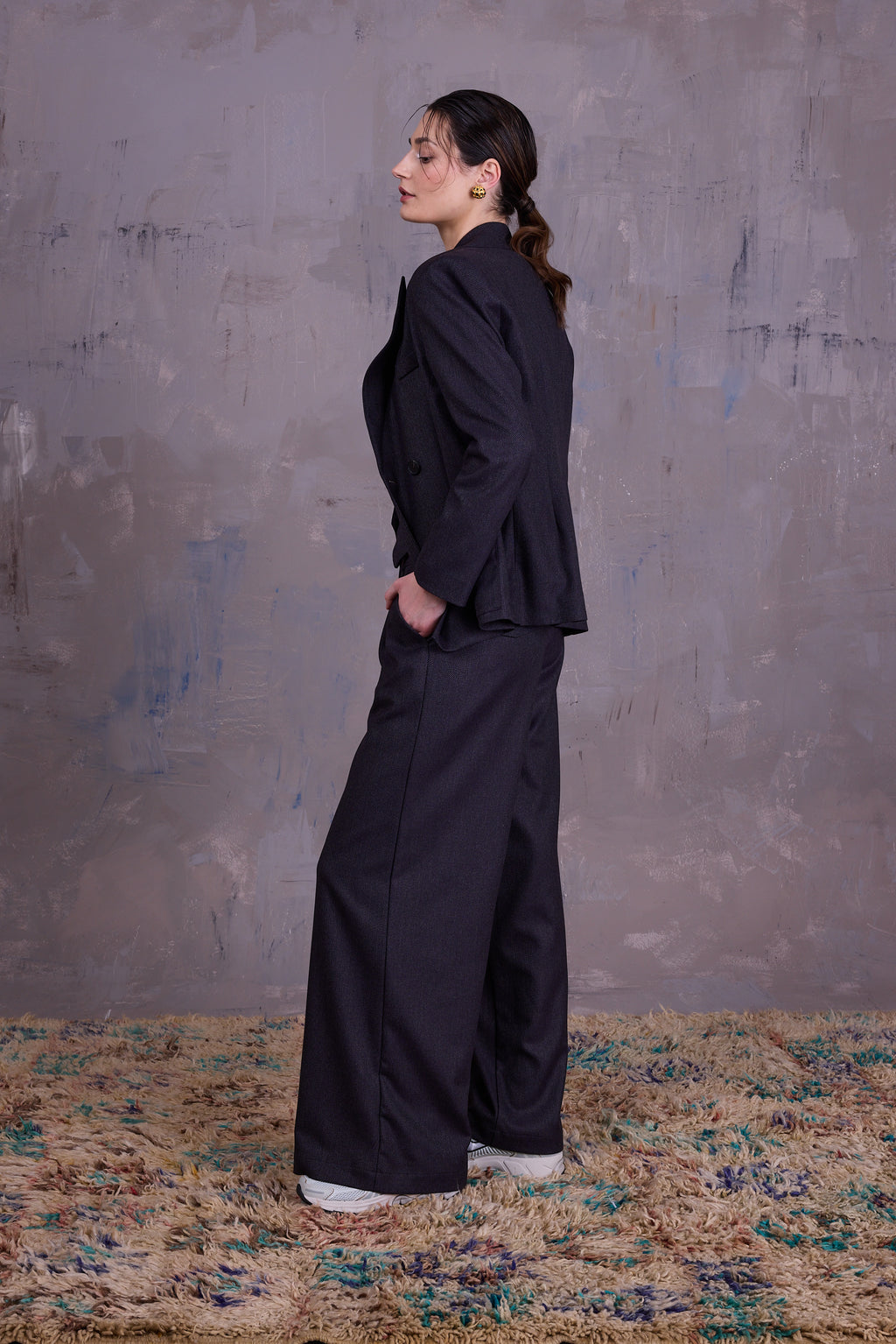 Davos blazer in dark blue blend