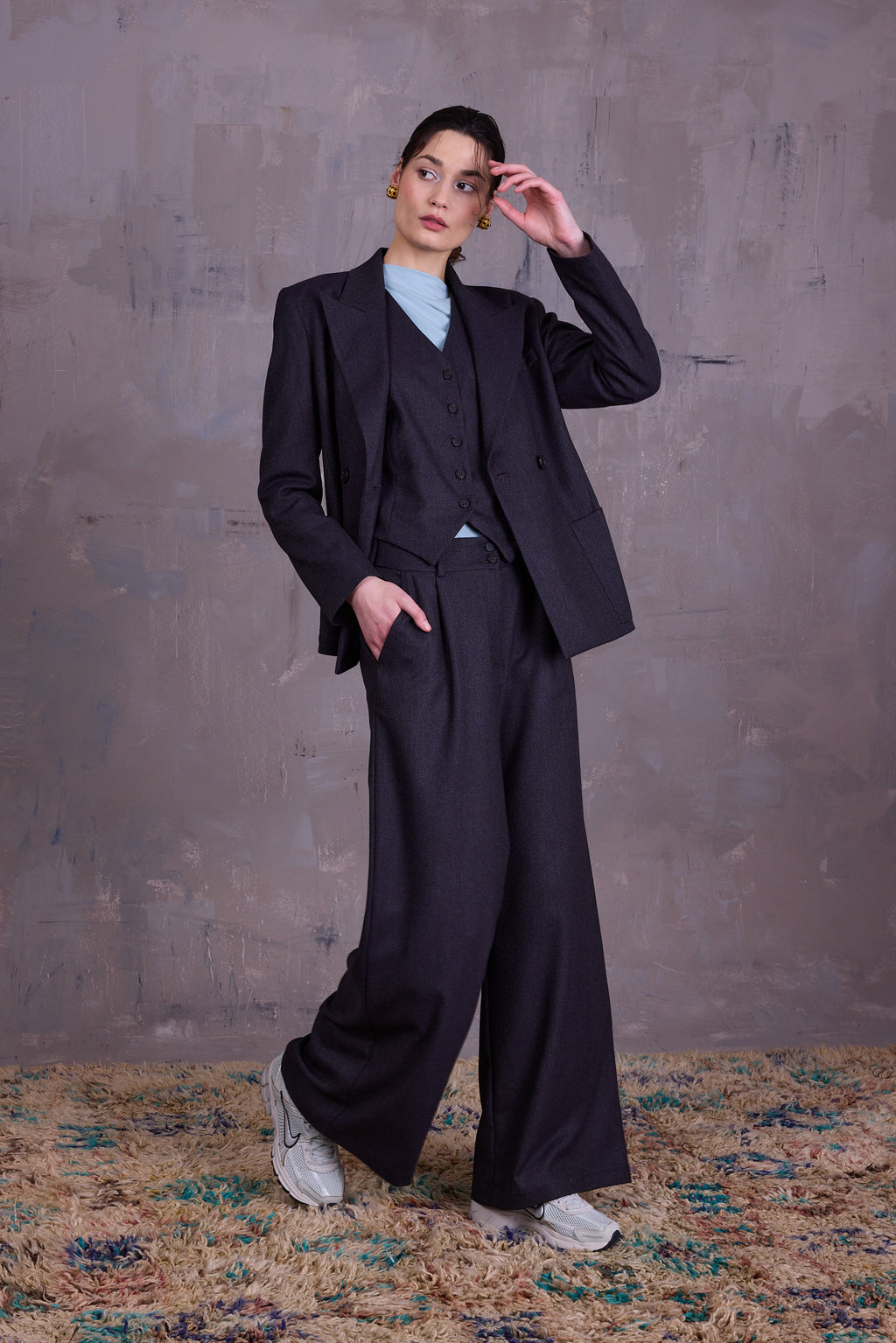 Davos blazer in dark blue blend