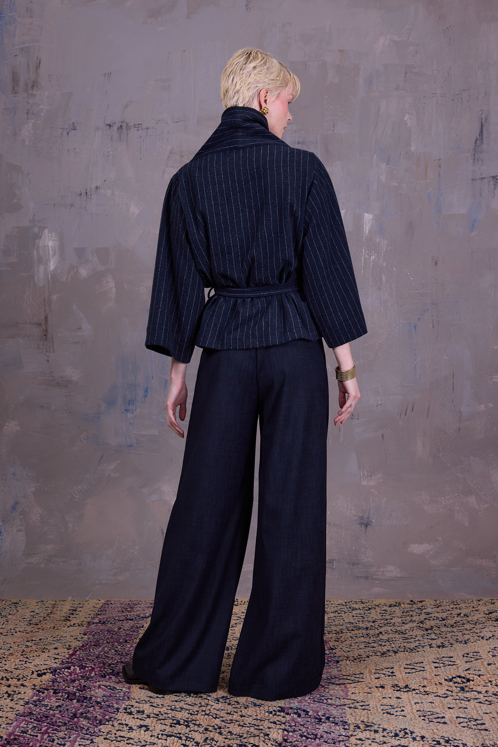 Ediz pinstripe kimono jacket