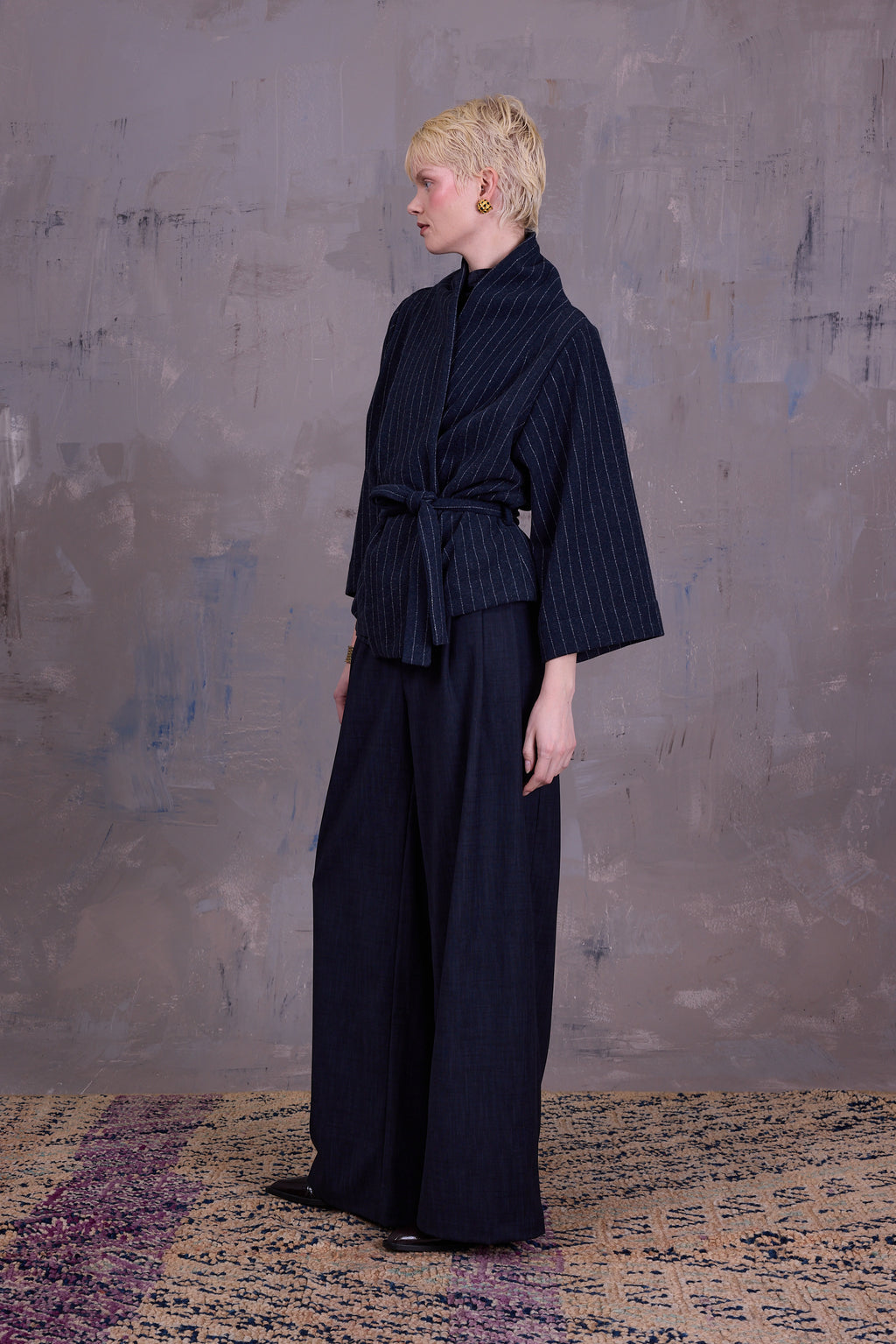 Ediz pinstripe kimono jacket