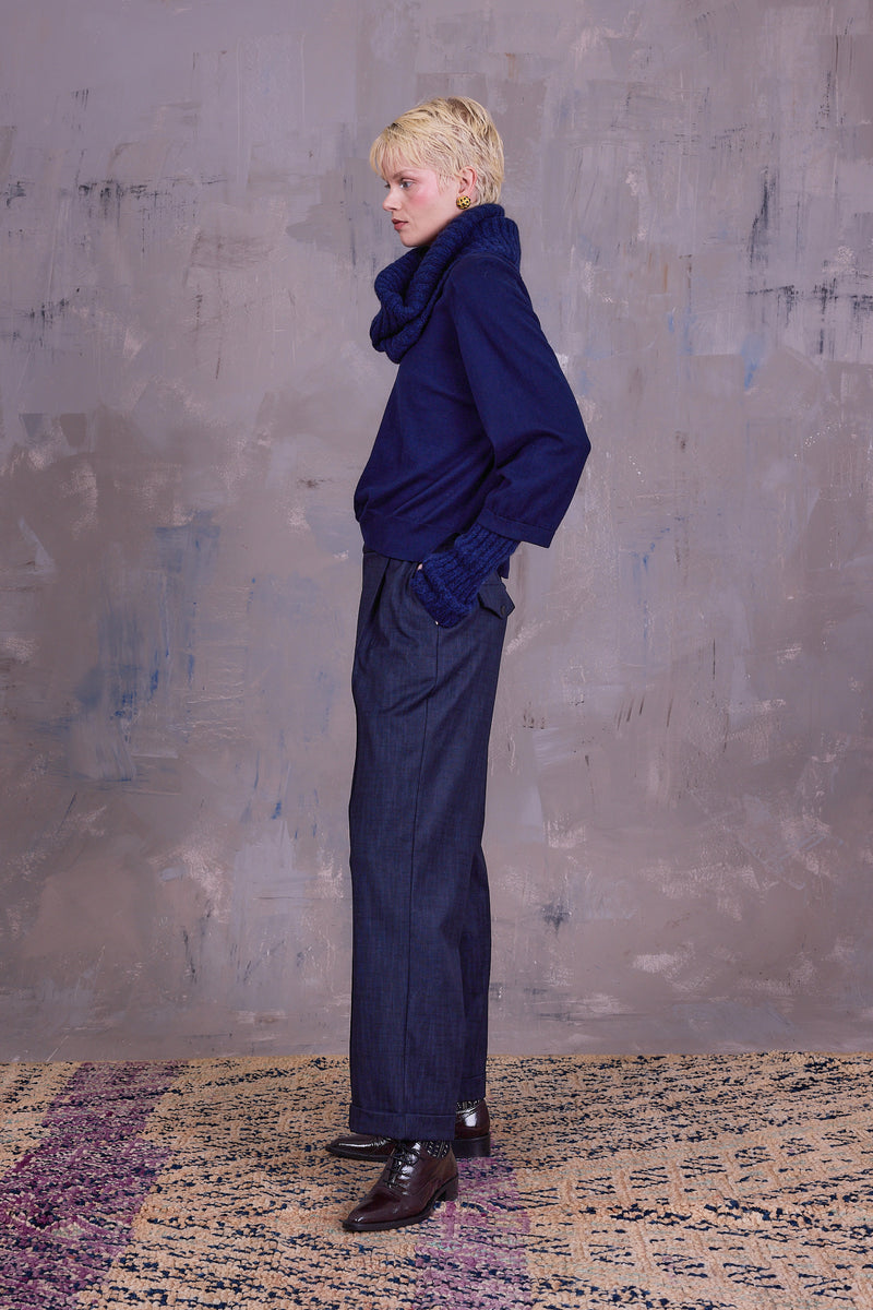 Gisella tubesjaal in midnight blue