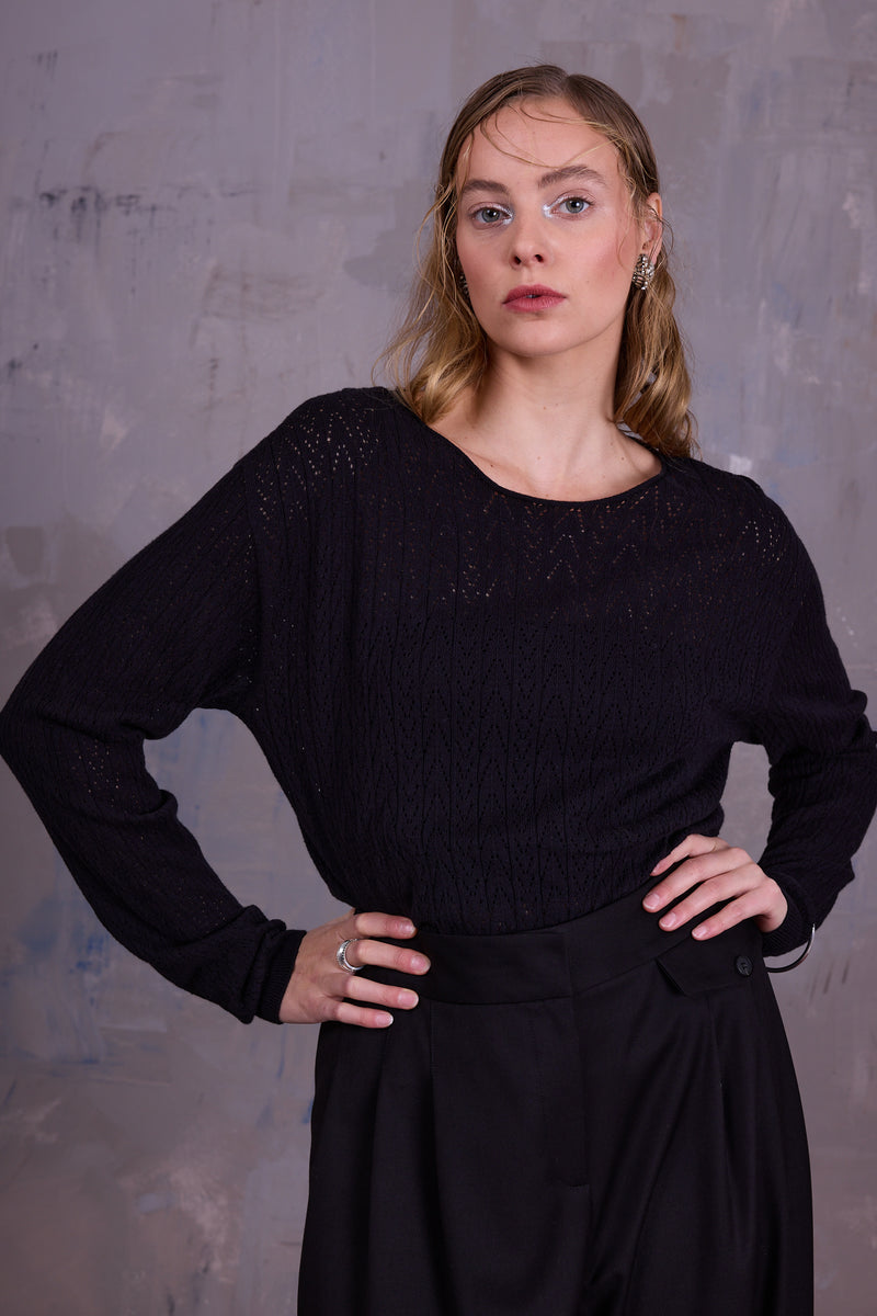 Gala black knitted sweater
