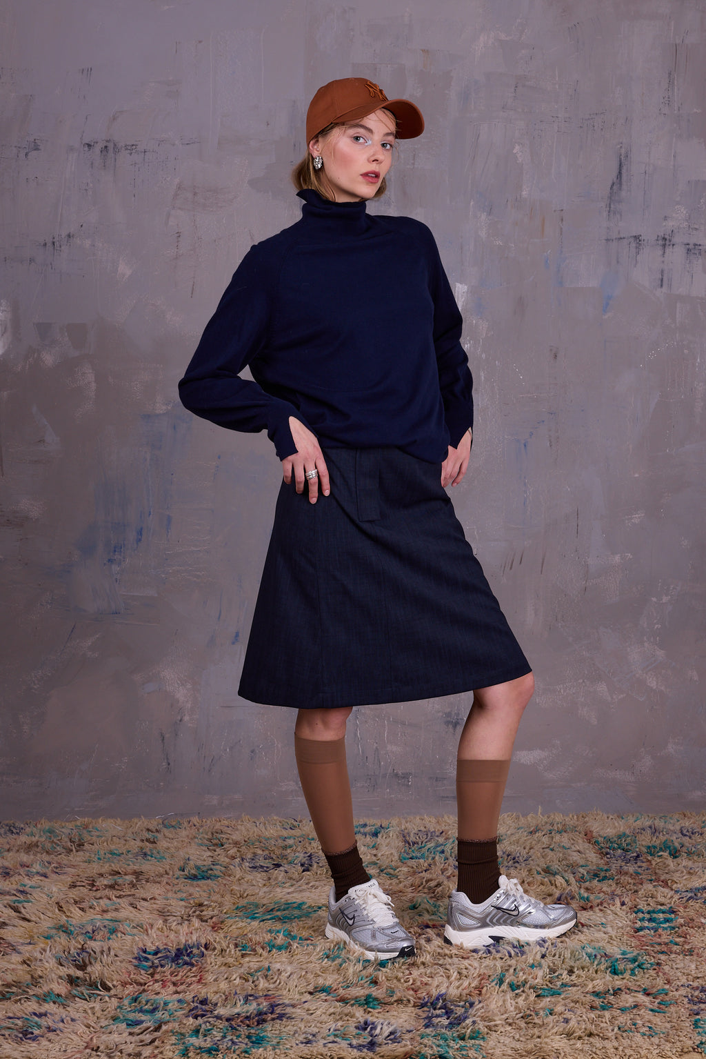 Gaetan turtleneck sweater in dark navy