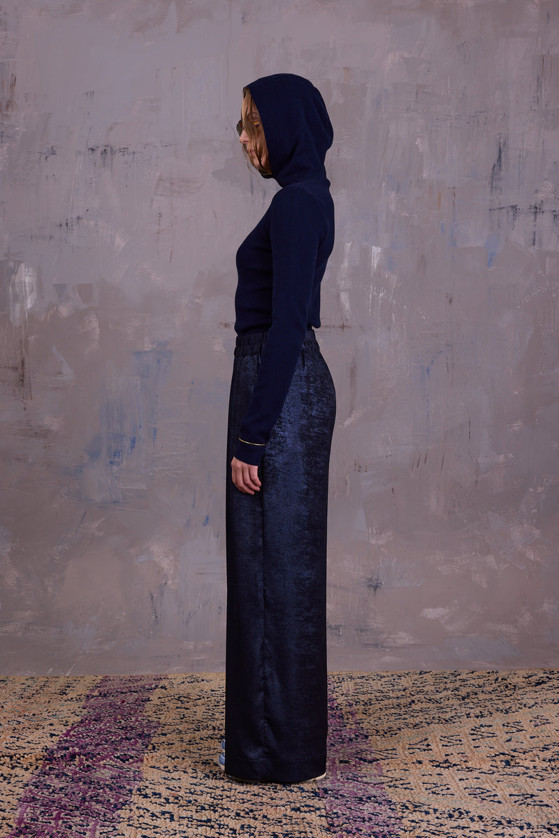 Gelano knitted hoodie in dark navy