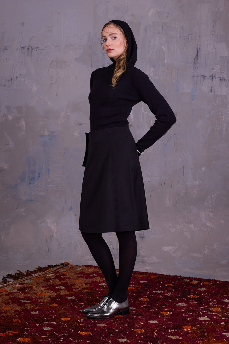 Gelano knitted hoodie in black