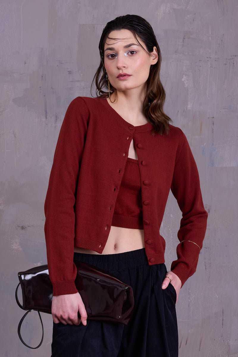 Grace cardigan in red clay