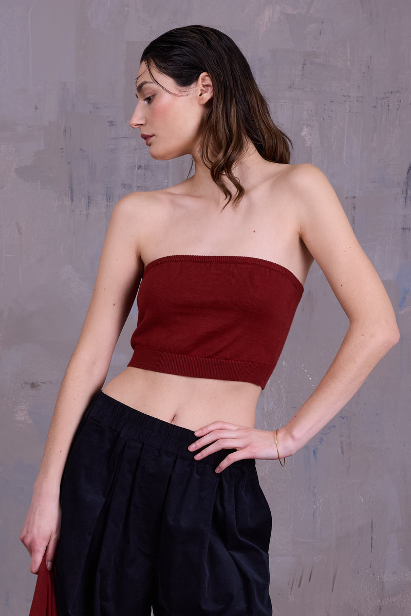 Gautier bandeau top in red clay