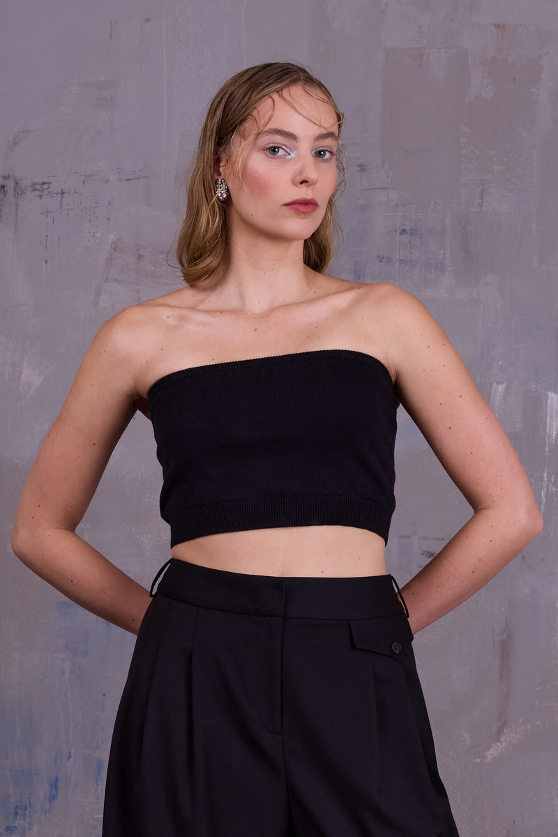 Gautier bandeau top in black