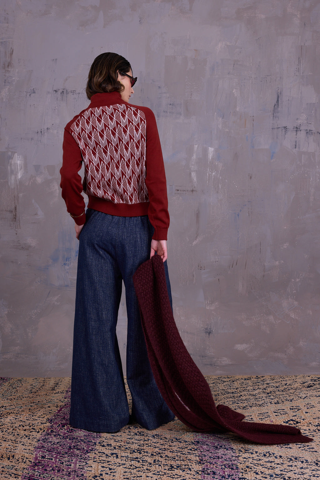 Georgetown cardigan in red clay/soft shell
