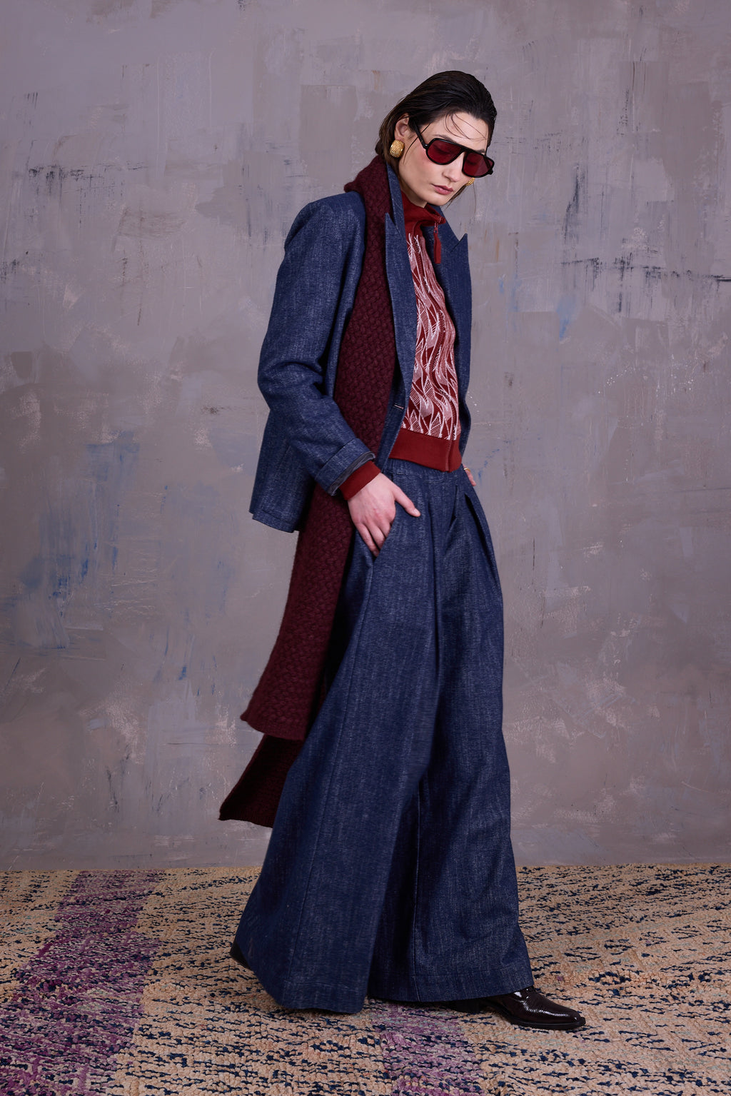 Georgetown cardigan in red clay/soft shell