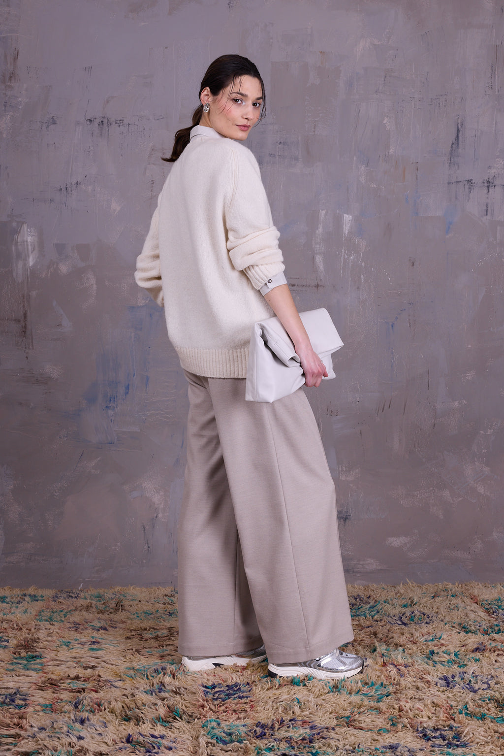 Geena knitted sweater in ecru