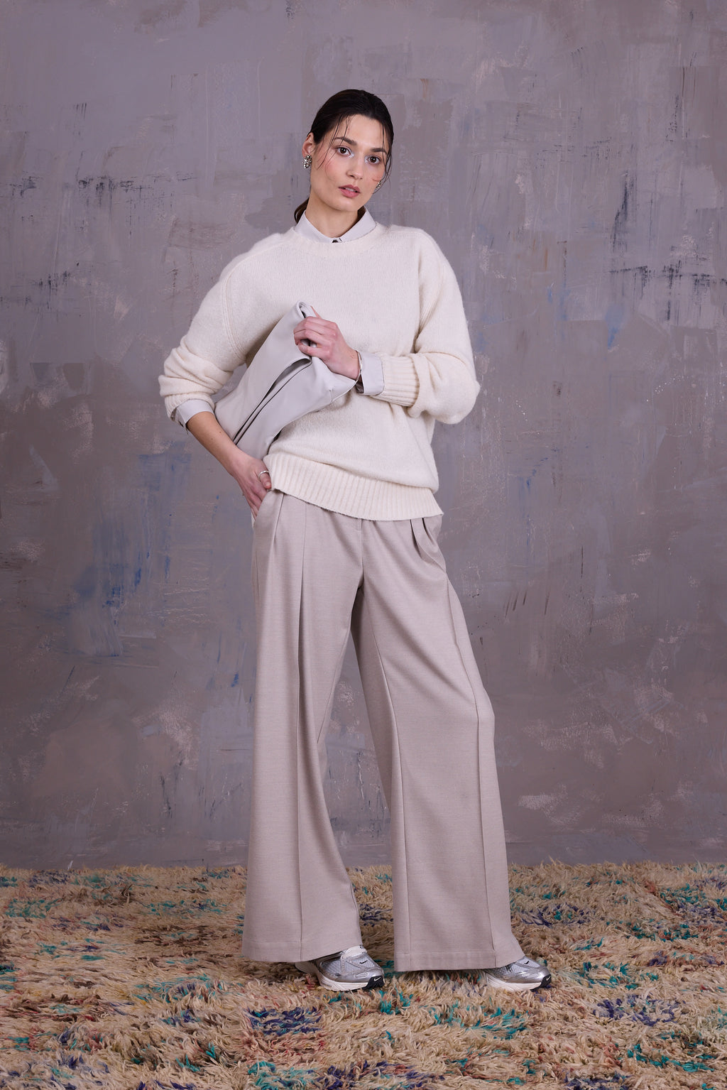 Geena knitted sweater in ecru