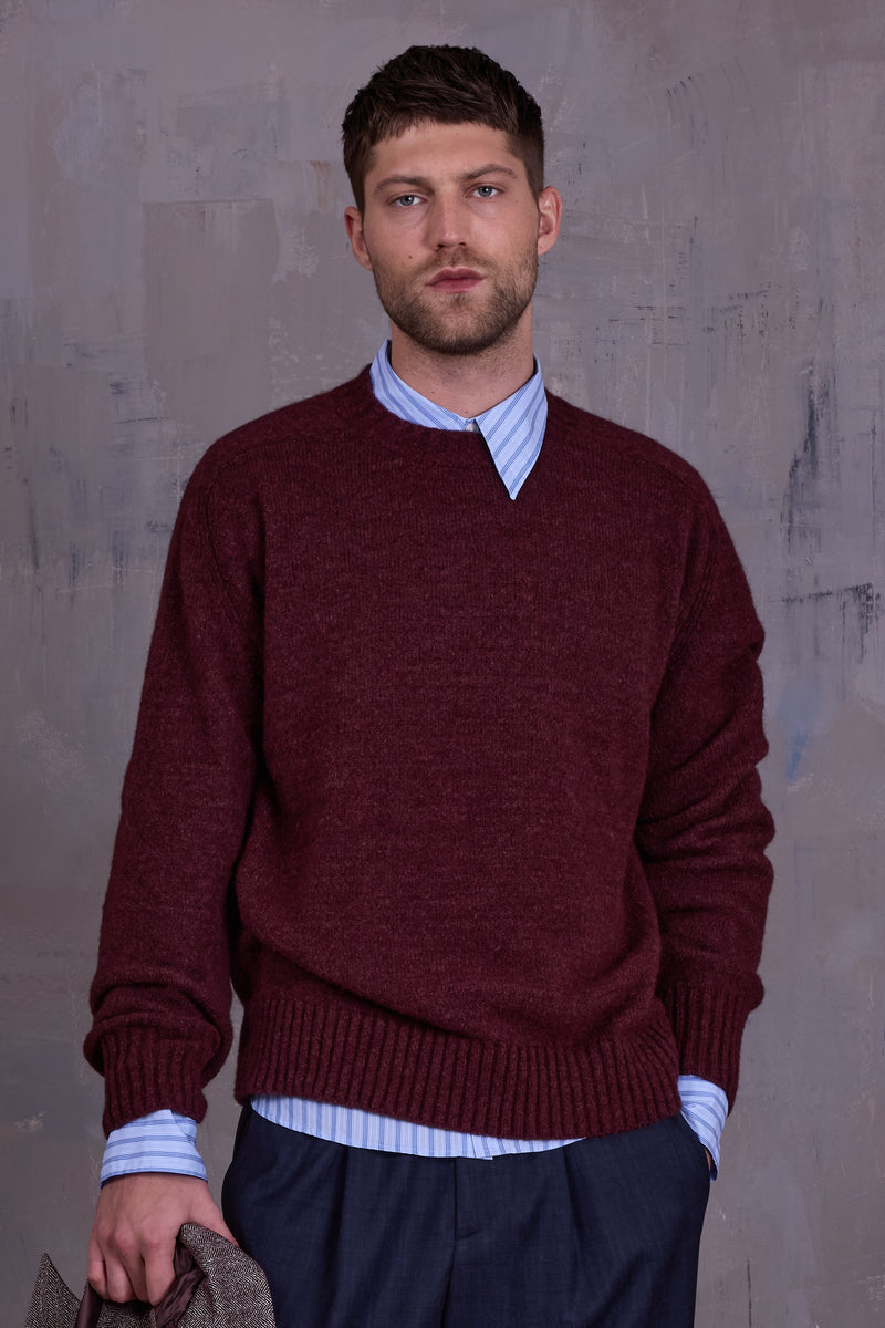 Geena knitted sweater in merlot