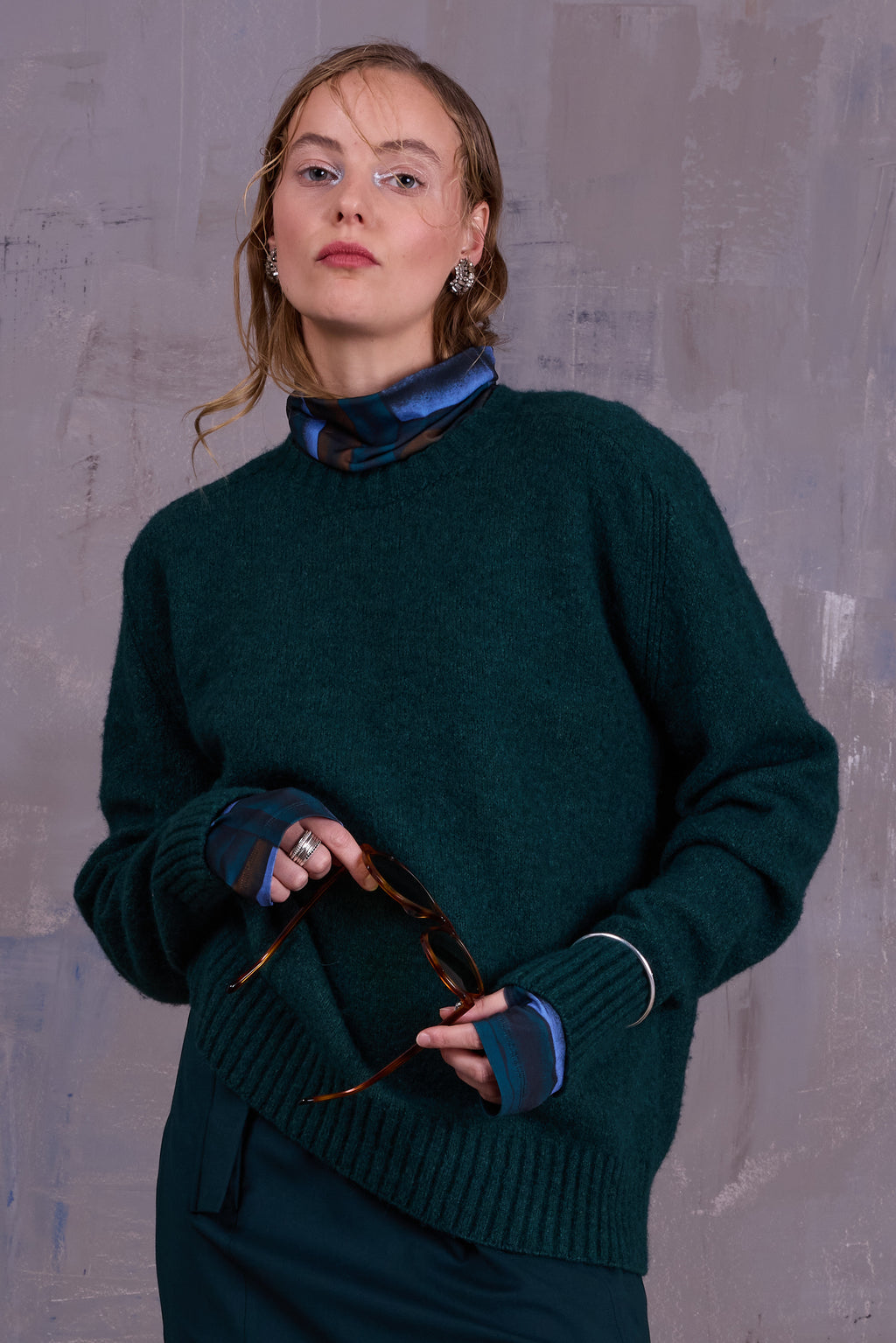 Geena knitted sweater in forest