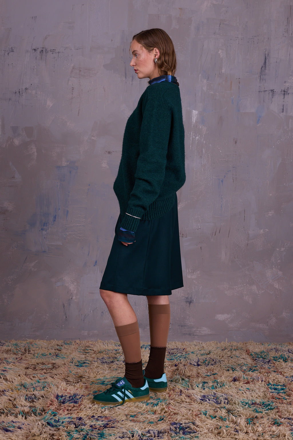 Geena knitted sweater in forest