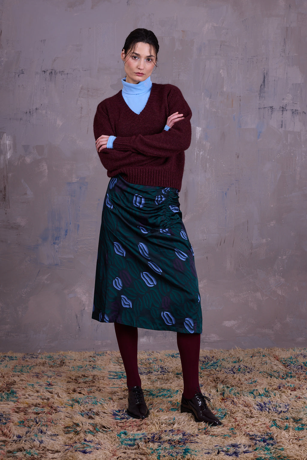 Gilly knitted sweater in merlot