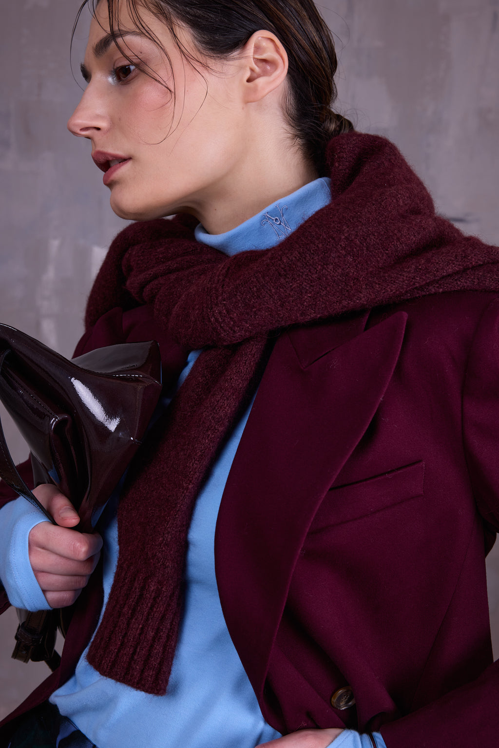 Gilly knitted sweater in merlot
