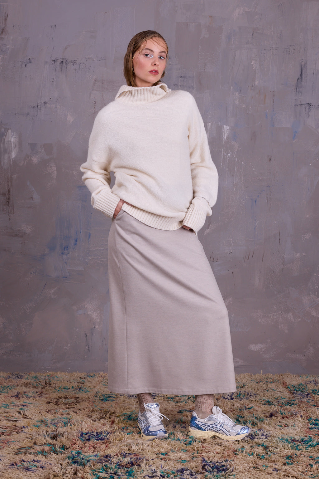 Grace turtleneck sweater in ecru