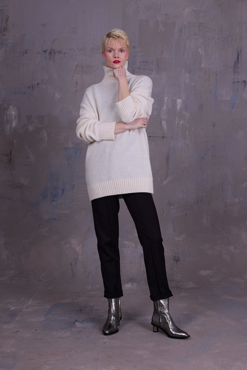 Grace turtleneck sweater in ecru