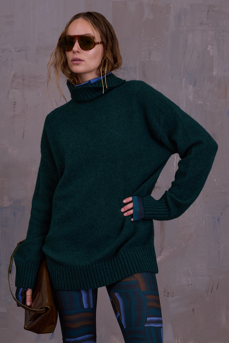 Grace turtleneck sweater in forest