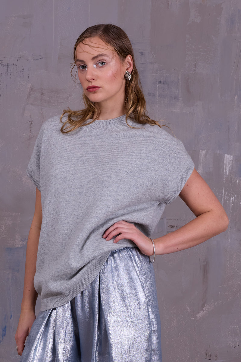Geertje top in cloudy grey