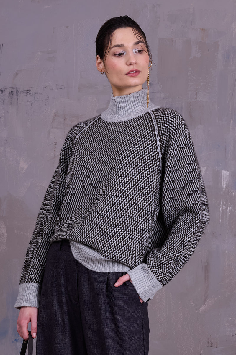 Genova sweater in graphite Yak wool 