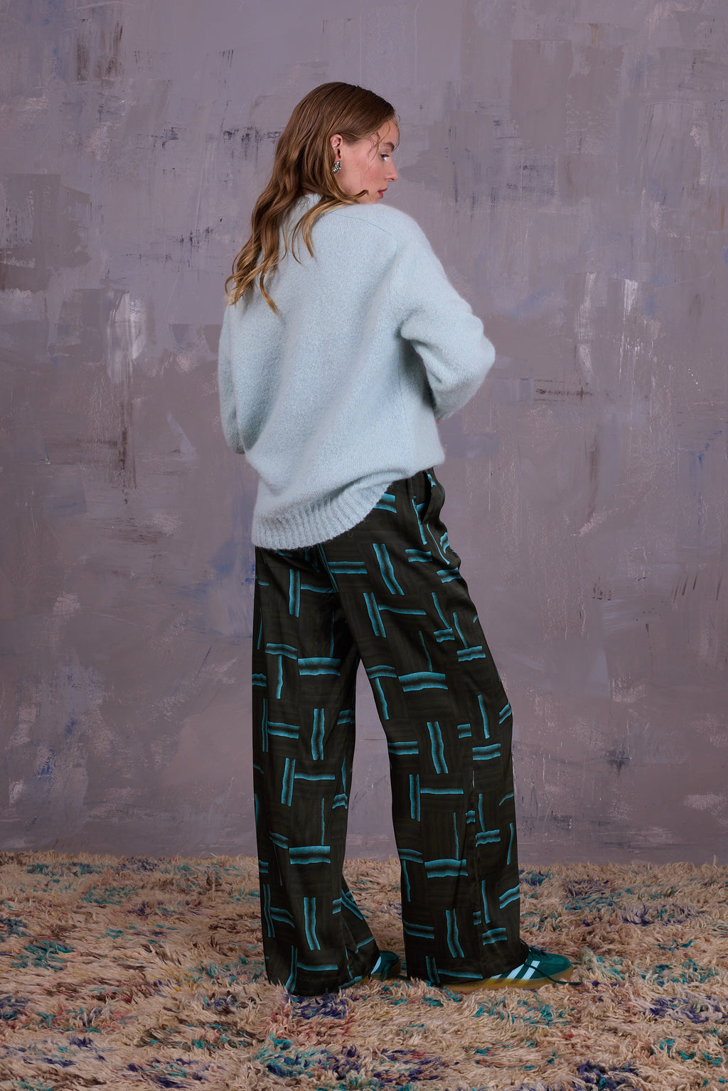Gijsbrecht trousers in satijnen forest green wovens