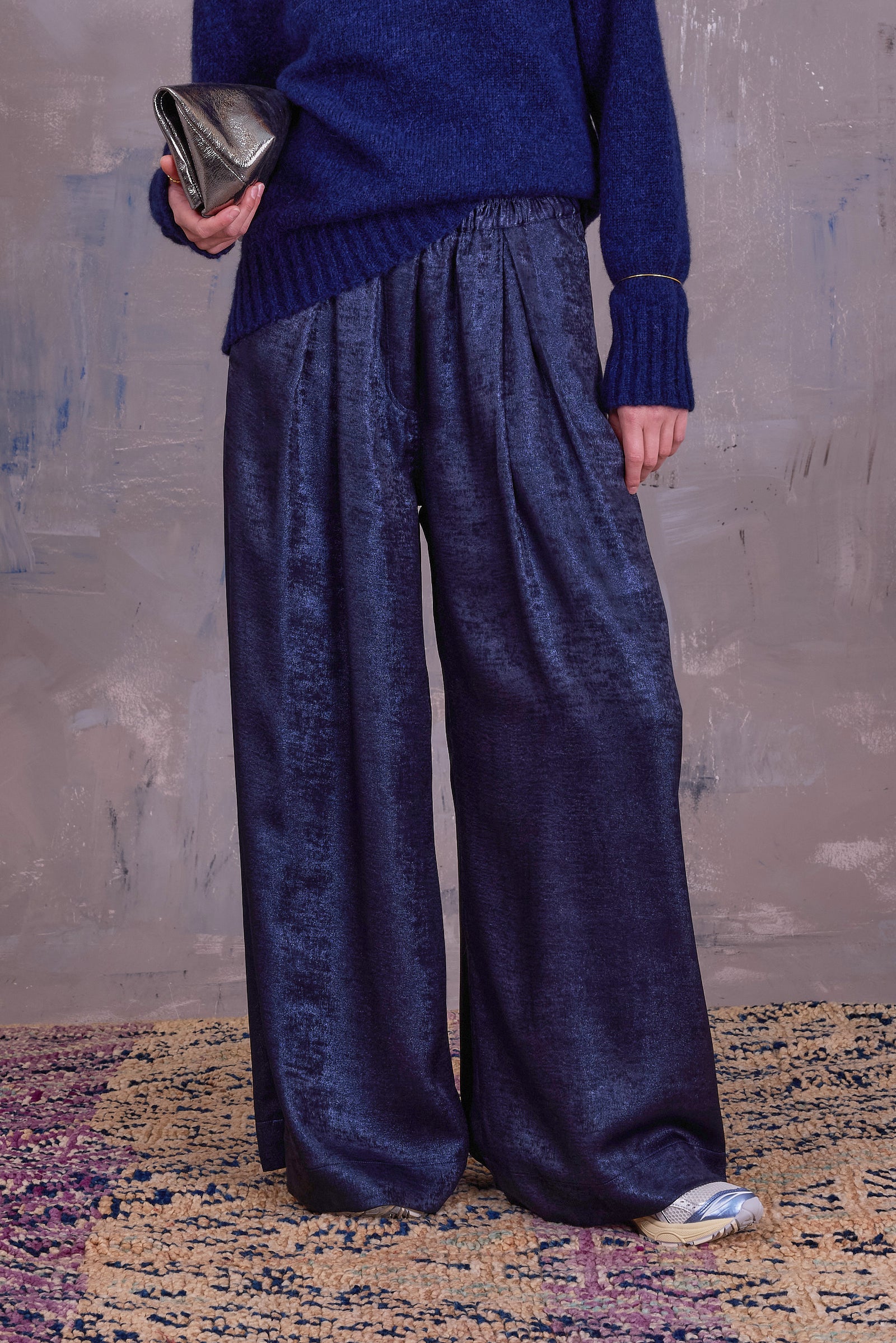 Freddy broek in shiny sapphire