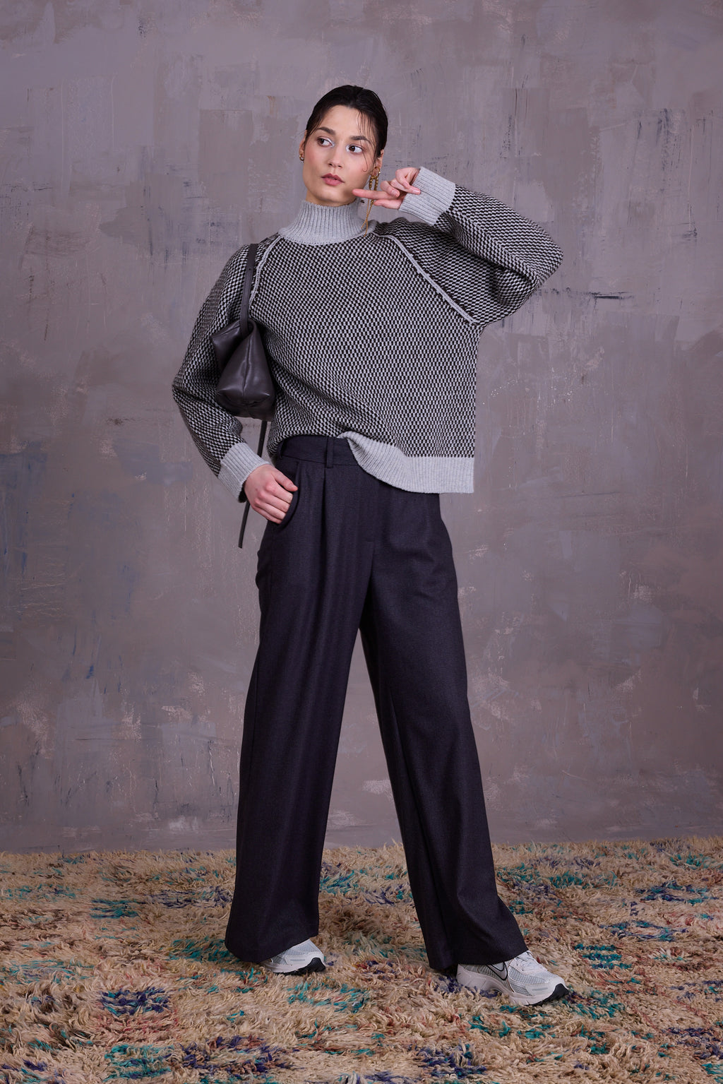 Edward trousers in dark blue blend