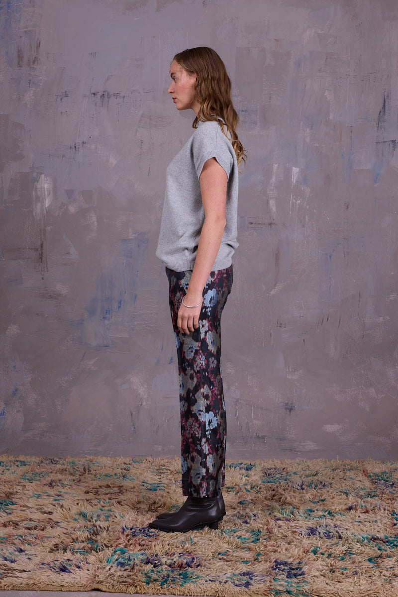 Gons trousers in pink blue jacquard