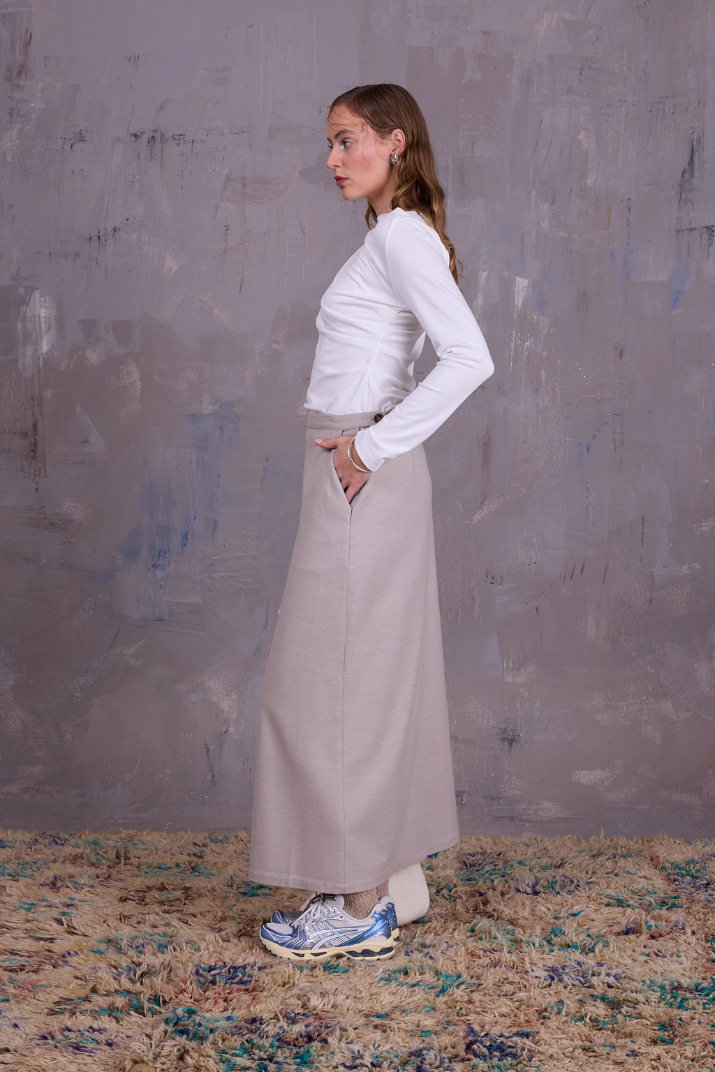 Emmanuel skirt in light grey blend