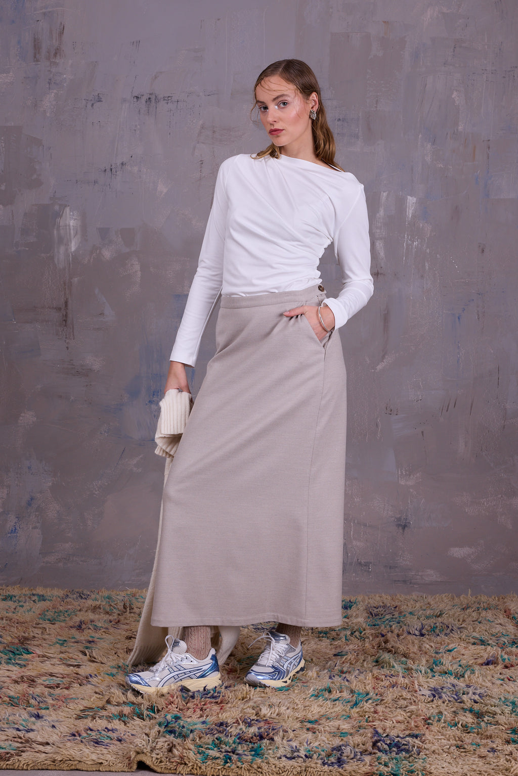 Emmanuel skirt in light grey blend