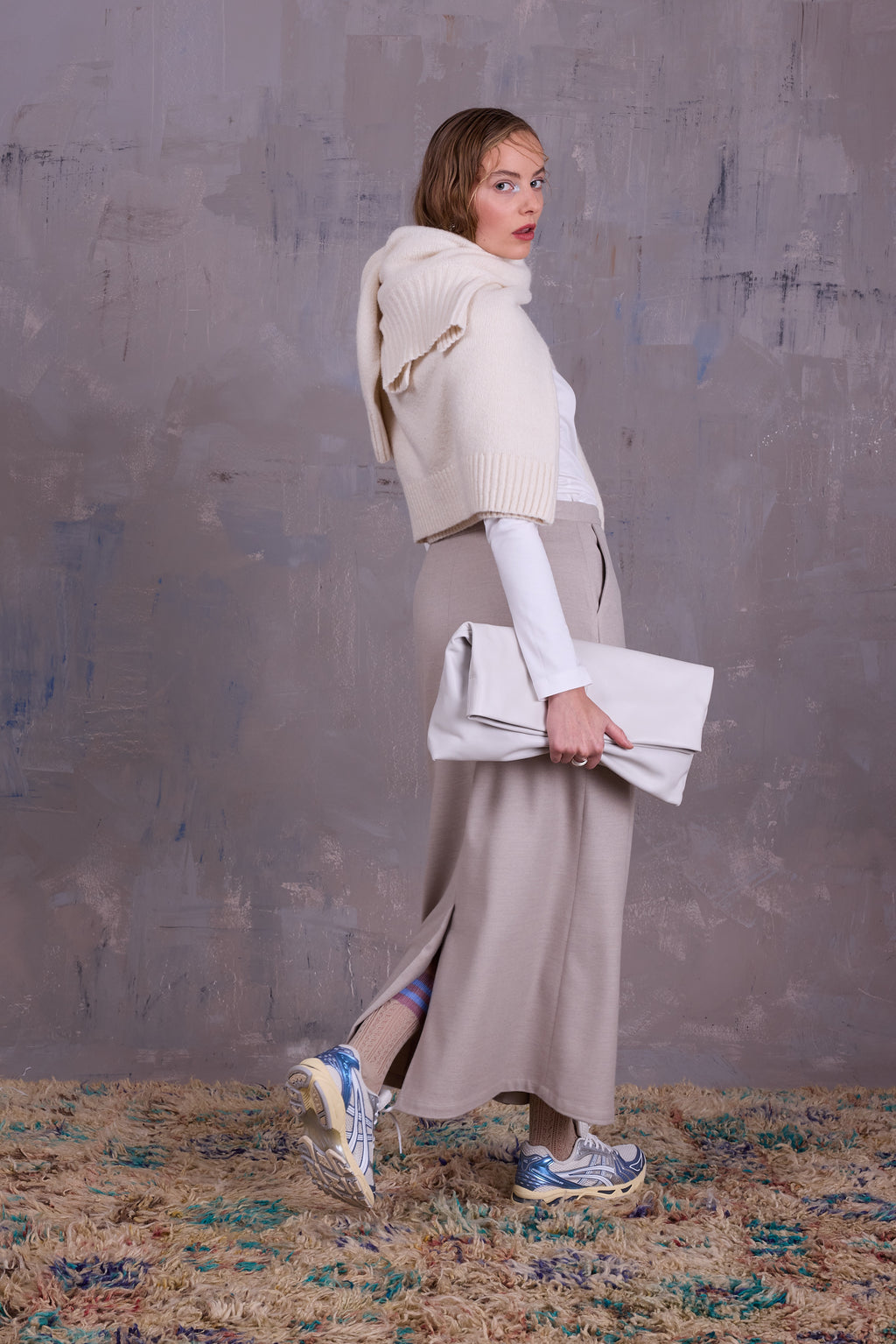 Emmanuel skirt in light grey blend