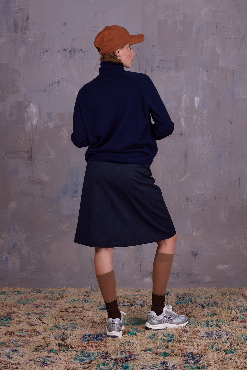 Eloise skirt with pink pinstripe
