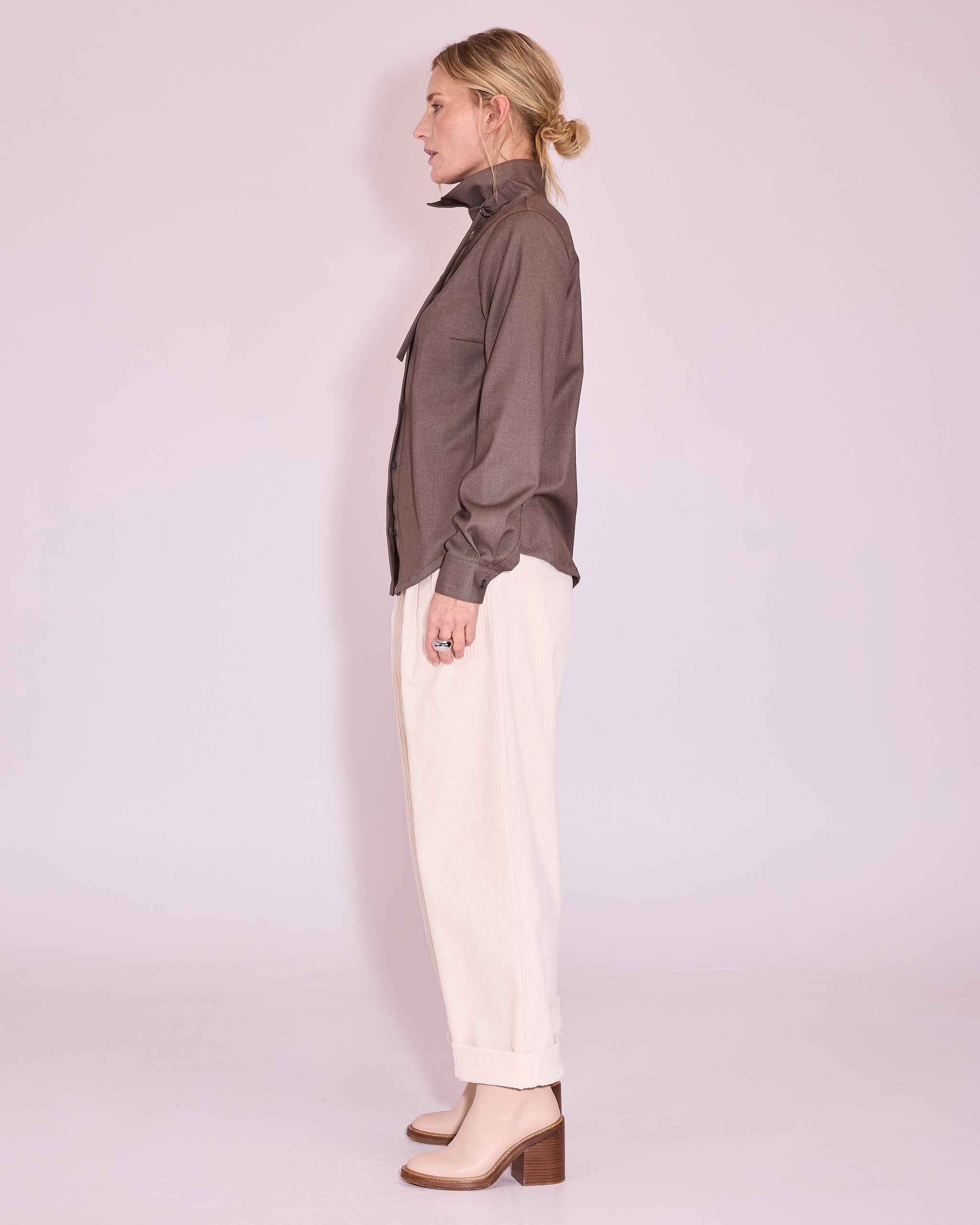 Jasmine shirt in mottled taupe